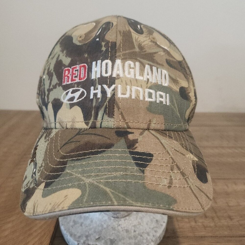Vintage Camo Red Hoagland Hyundai Embroided Logo Dealership Hat Cap Adjustable